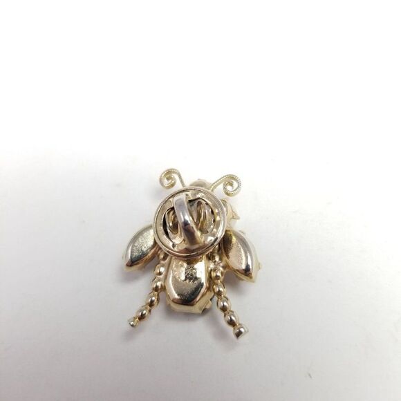 Vintage Little Fly Insect Bug Brooch, Rhinestone Body Faux Pearls, Retro Estate - Picture 4 of 6